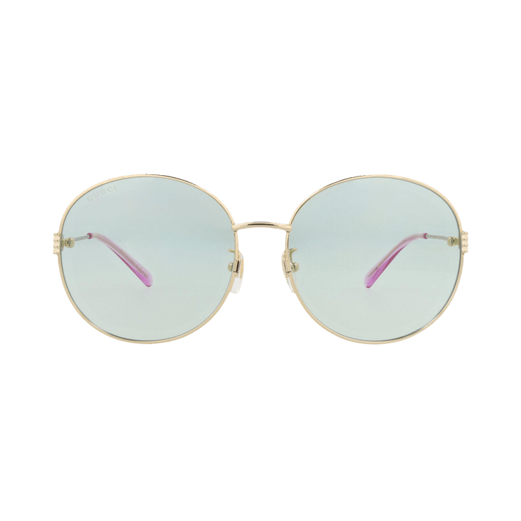 Gucci Round-Frame Metal Sunglasses — Gold – Green GG1281SK 30013957 003