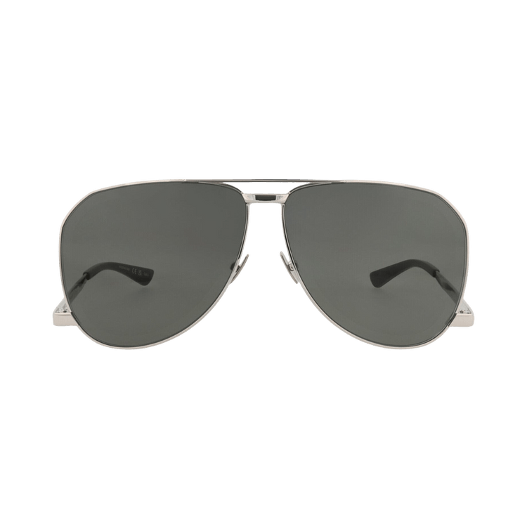 Saint Laurent Aviator-Frame Metal Sunglasses — Silver – Grey SL690DUST 30015233 002