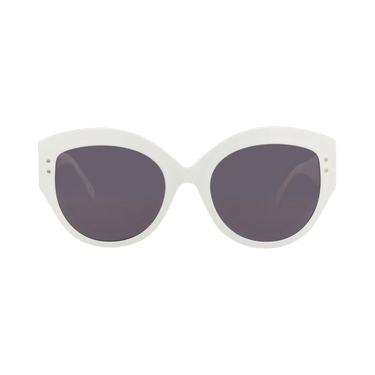 Alaïa Round-Frame Acetate Sunglasses — Grey
