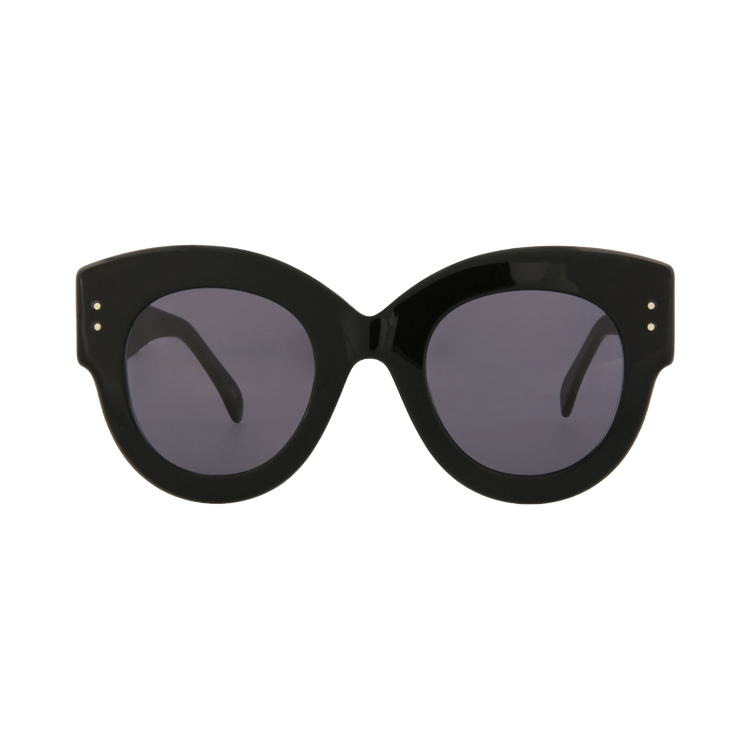 Alaïa Round Frame Acetate Sunglasses — Black