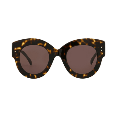 Alaïa Round Frame Acetate Sunglasses — Brown