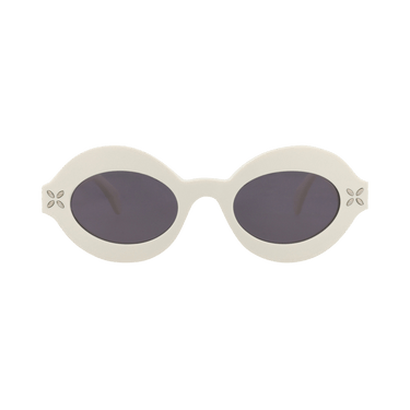 Alaïa Round Frame Acetate Sunglasses — White