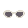Alaïa Round Frame Acetate Sunglasses — White