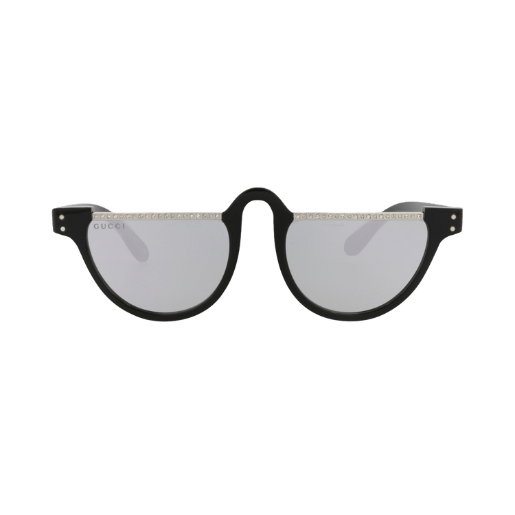 Gucci Round Frame Acetate Sunglasses — Black – Silver GG1368S 30013999