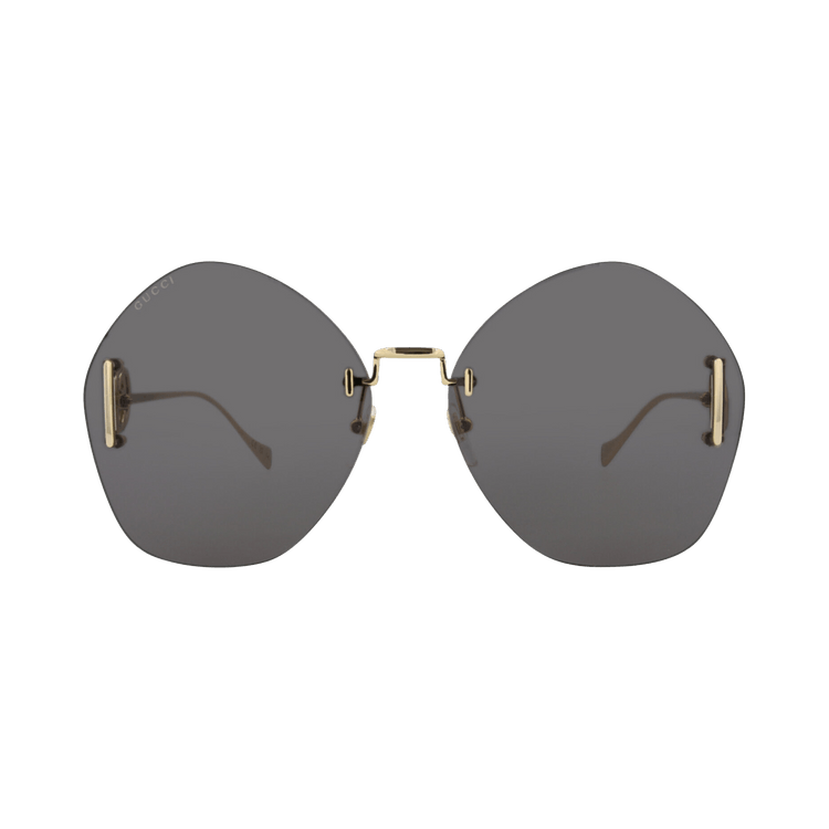 Gucci Round Frame Metal Sunglasses — Gold
