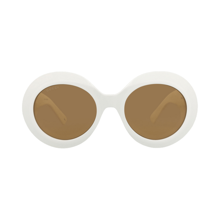 Gucci Round-Frame Recycled Acetate Sunglasses — White