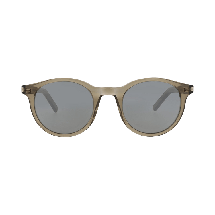 Saint Laurent Round-Frame Acetate Sunglasses — Brown – Silver SL342 30008558 005