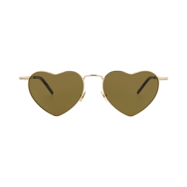 Saint Laurent Cat Eye-Frame Metal Sunglasses — Gold – Brown SL301LOULO 30007818 015