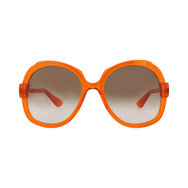 Gucci Round-Frame Injection Sunglasses — Orange