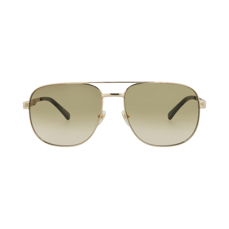 Gucci Aviator-Frame Metal Sunglasses — Gold – Brown GG1223S 30013480 001