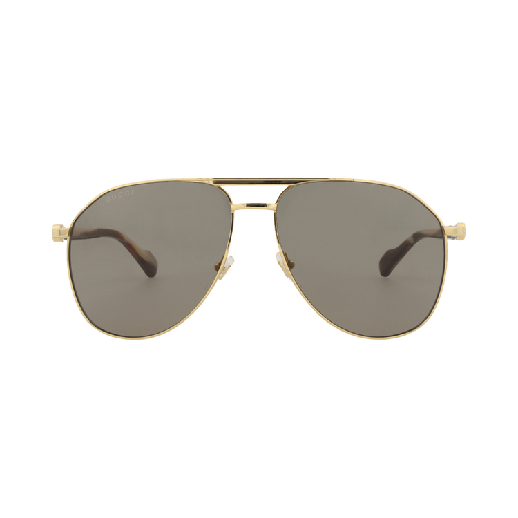 Gucci Aviator-Frame Metal Sunglasses — Gold – Brown GG1220S 30013416 002