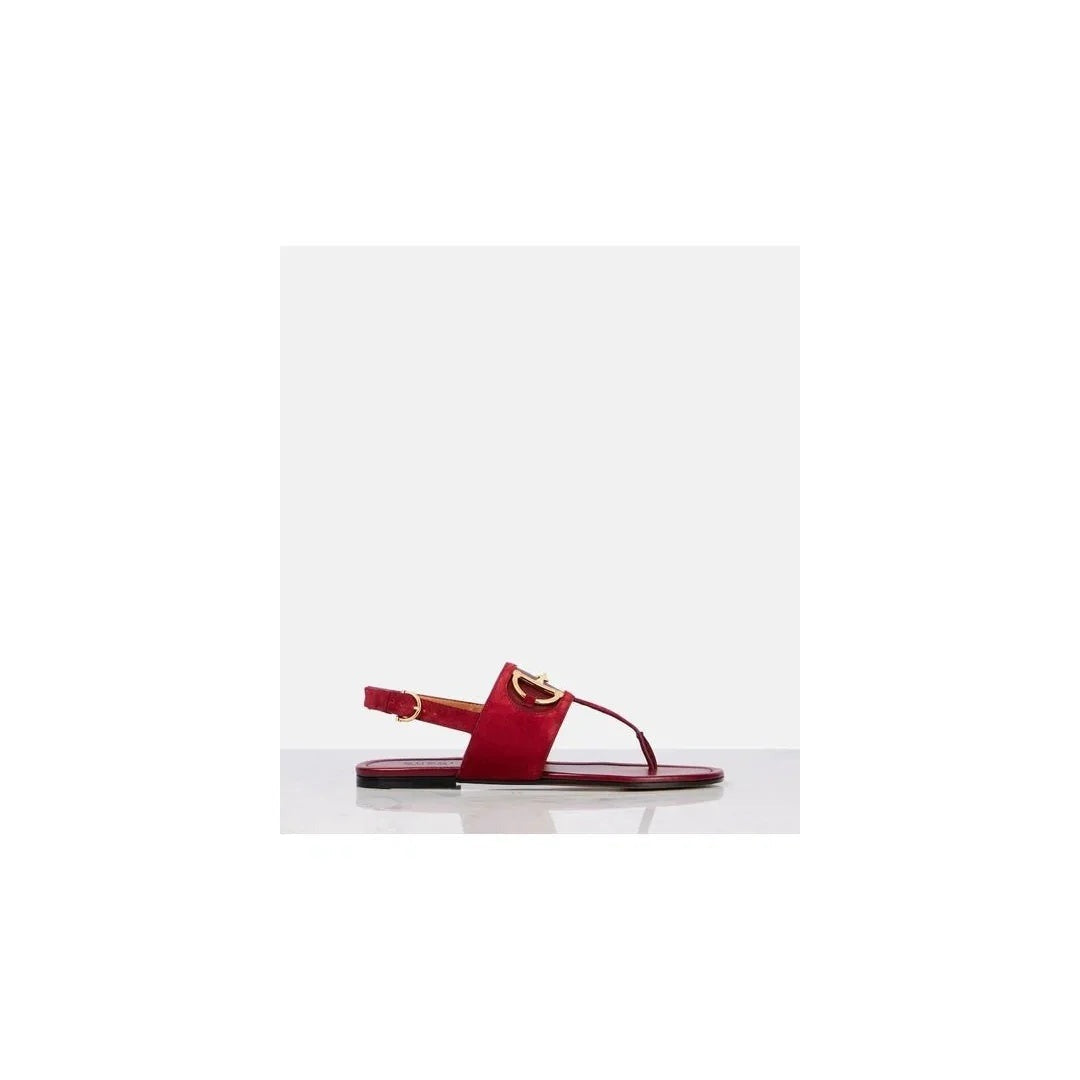 GUCCI RUBBER HORSEBIT THONG SANDALS VINTAGE RED