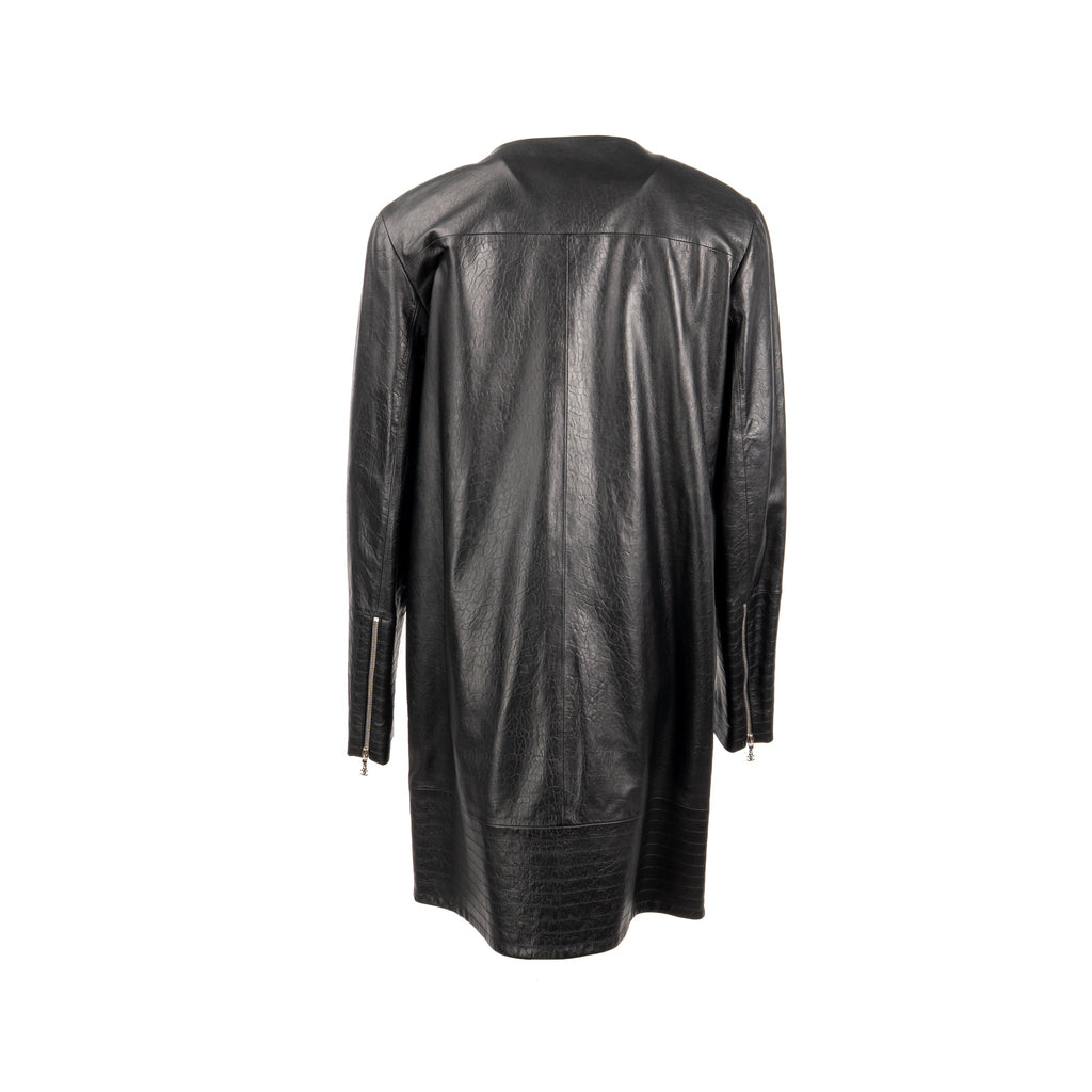 chanel-size-44-quilted-long-coat-leather-black