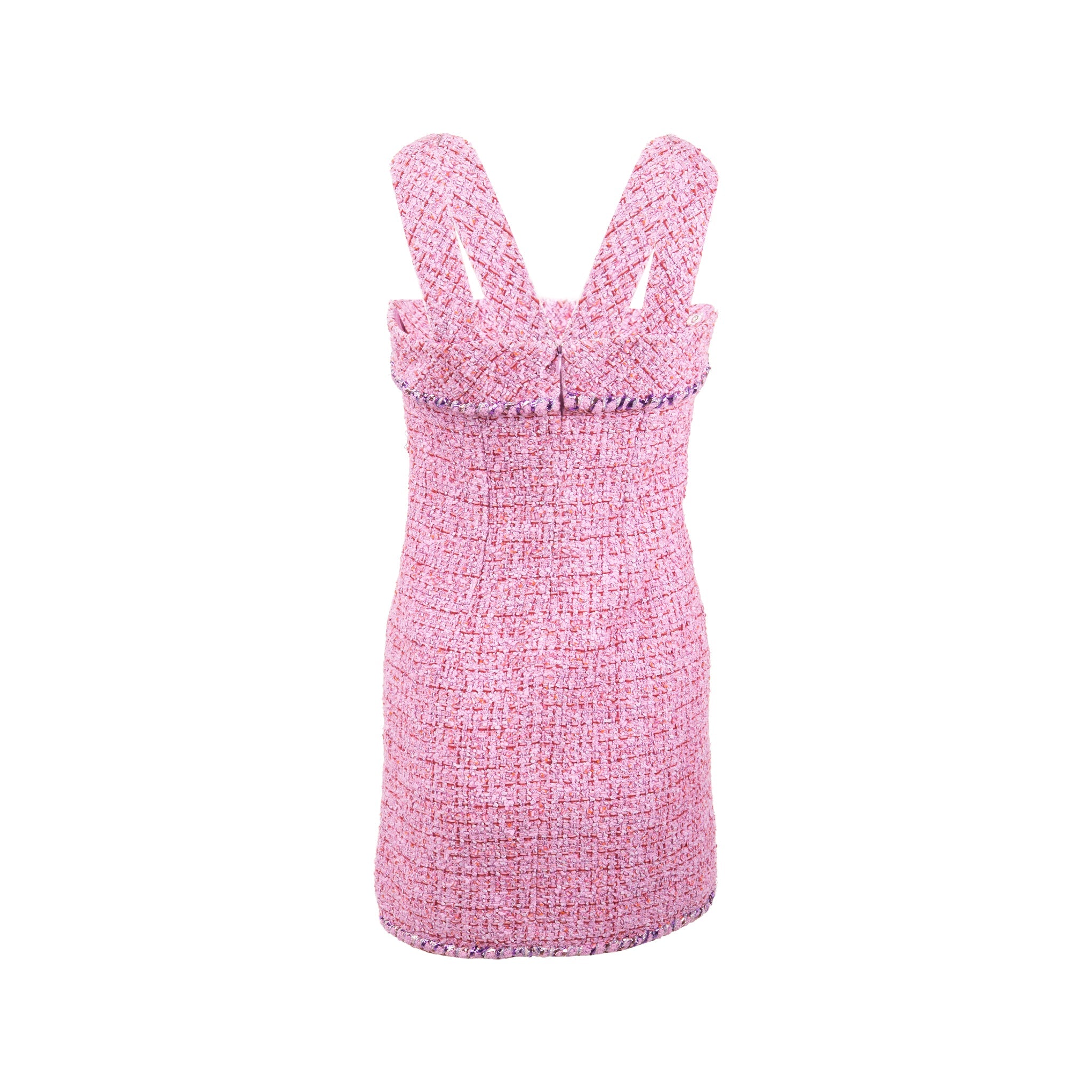 chanel-size-34-22p-tweed-mini-dress-cotton-polyester-light-purple-pink