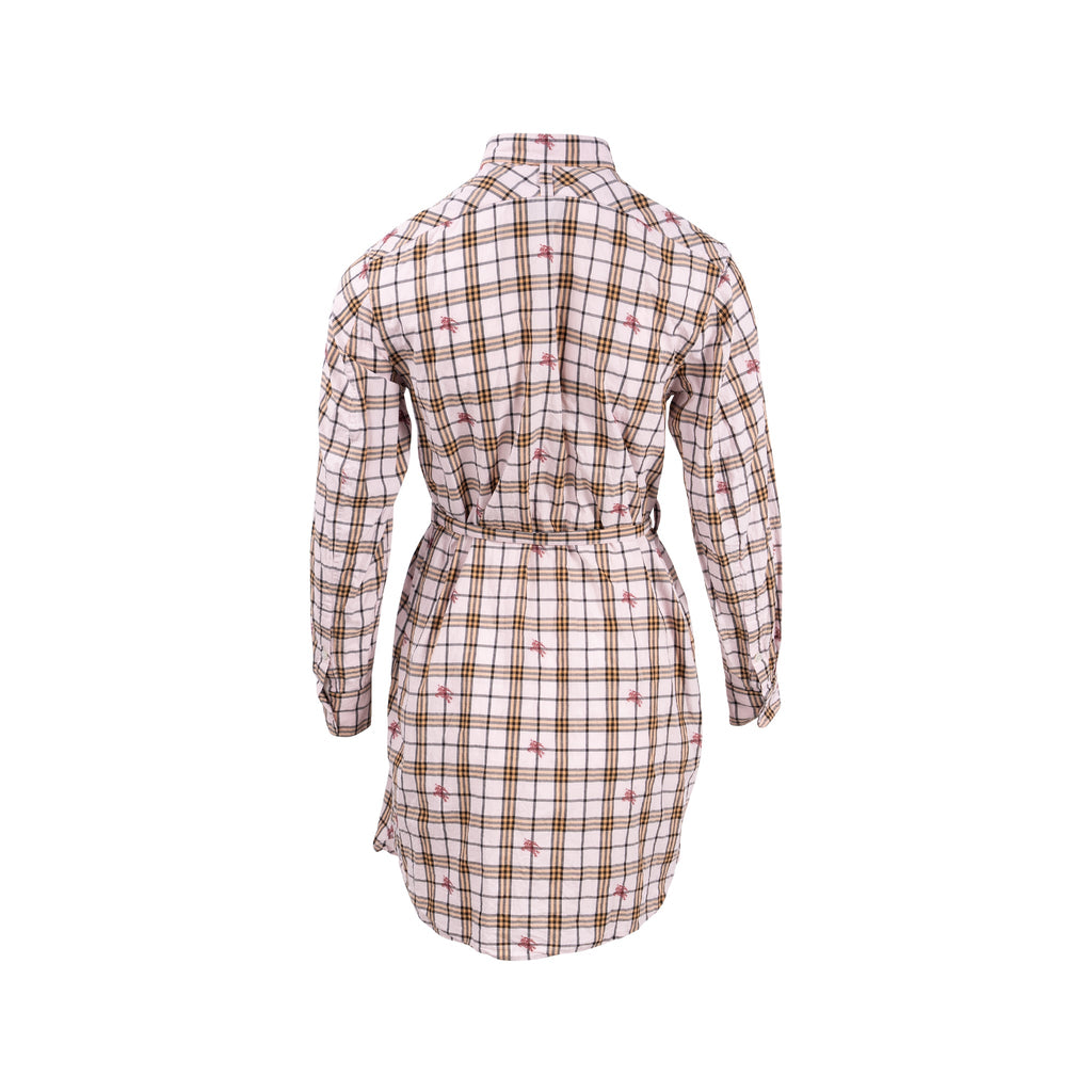 burberry-size-uk4-checked-belted-shirt-dress-cotton-pink