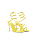 RENÉ CAOVILLA LEATHER FLOWER CLEO SANDAL YELLOW