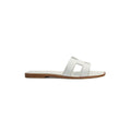 HERMÈS HERMES BOX CALFSKIN ORAN SANDAL ROUGE TOMETTE WHITE