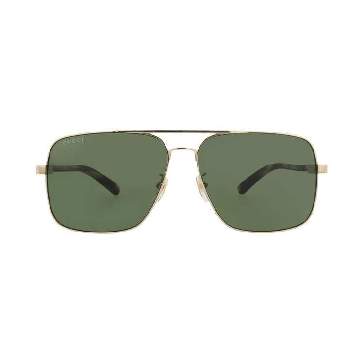 Gucci Aviator Frame Metal Sunglasses — Gold – Havana Green GG1289S 30013910 003