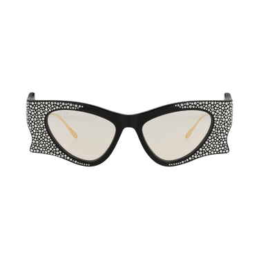 Gucci Cat Eye Frame Recycled Acetate Sunglasses — Black – Gold Yellow GG1328S 30013923 004