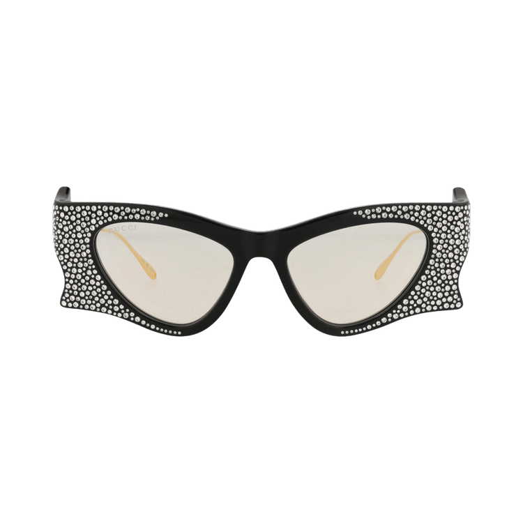 Gucci Cat Eye Frame Recycled Acetate Sunglasses — Black – Gold Yellow GG1328S 30013923 004
