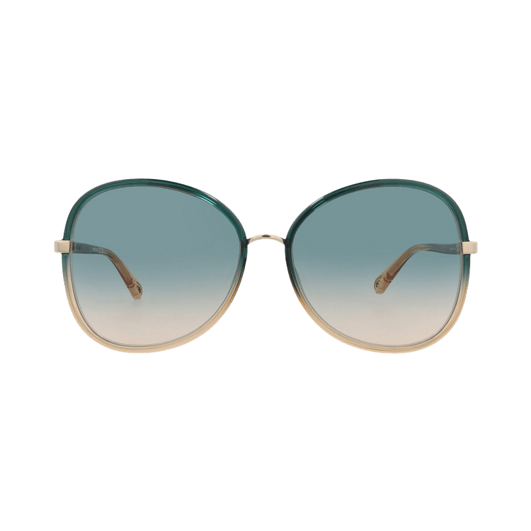 Chloé Round Frame Injection Sunglasses — Green