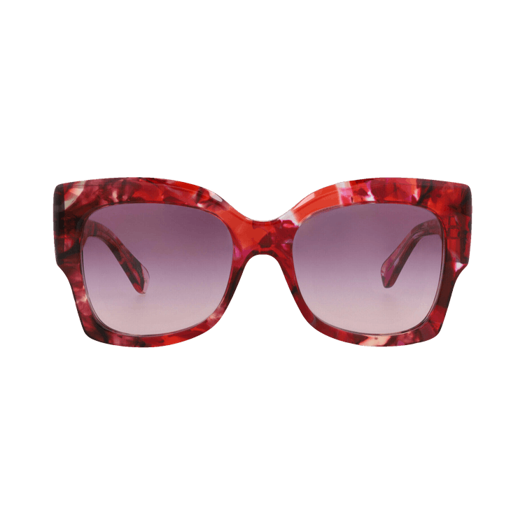 Chloé Square Frame Recycled Acetate Sunglasses — Red