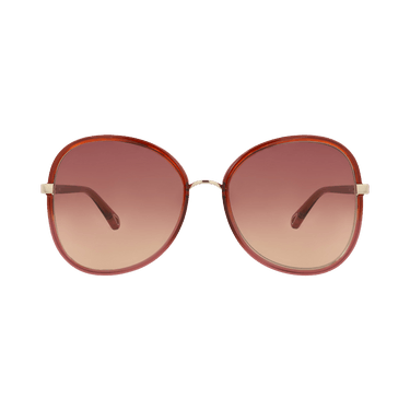 Chloé Round Frame Bio Injection Sunglasses — Red