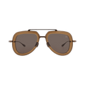 Valentino Aviator Frame Acetate/Metal Sunglasses — Brown – Copper 129D