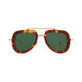 Valentino Aviator Frame Acetate/Metal Sunglasses — Brown