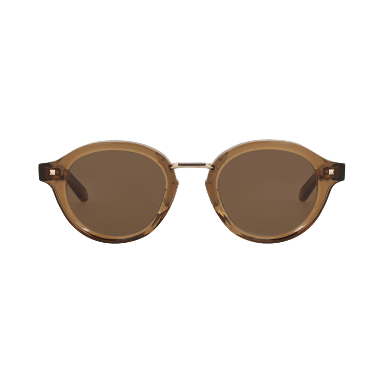Valentino Round Frame Acetate Sunglasses — Brown – 132D