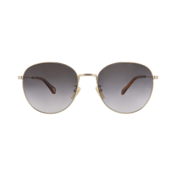 Chloé Round-Frame Metal Sunglasses — Gold – Grey CH0181SK30014136 001