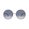 Chloé Round-Frame Metal Sunglasses — Purple – Gold CH0144S30013587