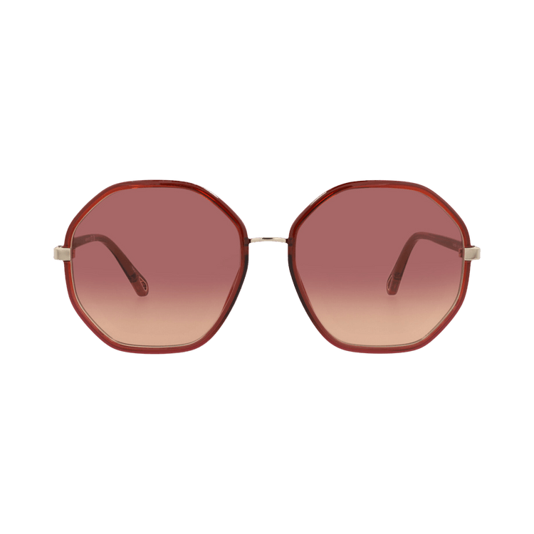 Chloé Round-Frame Bio Injection Sunglasses — Red