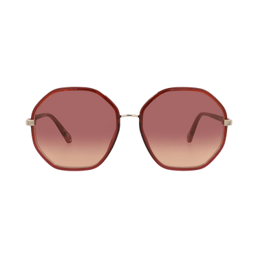 Chloé Round-Frame Bio Injection Sunglasses — Red