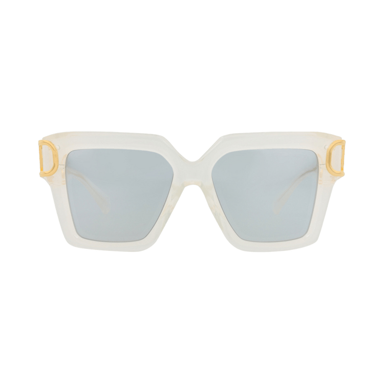 Valentino Square-Frame Acetate Sunglasses — White – Ivory 107C 55
