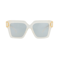 Valentino Square-Frame Acetate Sunglasses — White – Ivory 107C 55