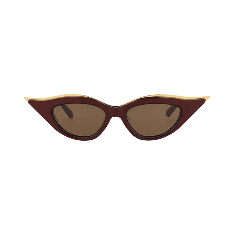 Valentino Cat Eye-Frame Acetate/Titanium Sunglasses — Brown