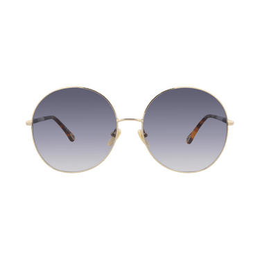 Chloé Round-Frame Metal Sunglasses — Gold – Blue CH0112S30012481 001