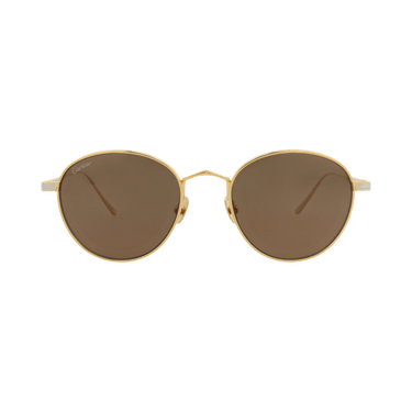 Cartier Round-Frame Titanium Sunglasses — Gold – Brown CT0009S 30002131 002