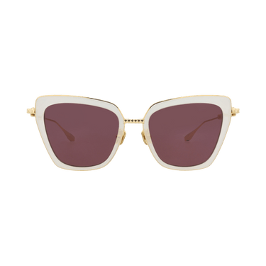 Valentino Cat Eye-Frame Acetate/Metal Sunglasses — White – Ivory Bordeaux 165C 53CA