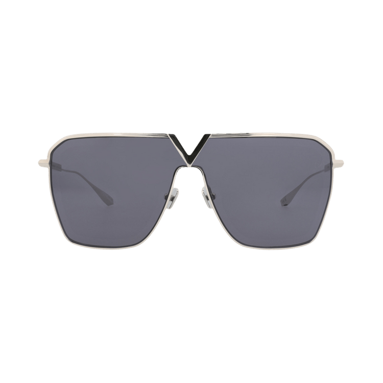 Valentino Aviator-Frame Metal Sunglasses — Silver