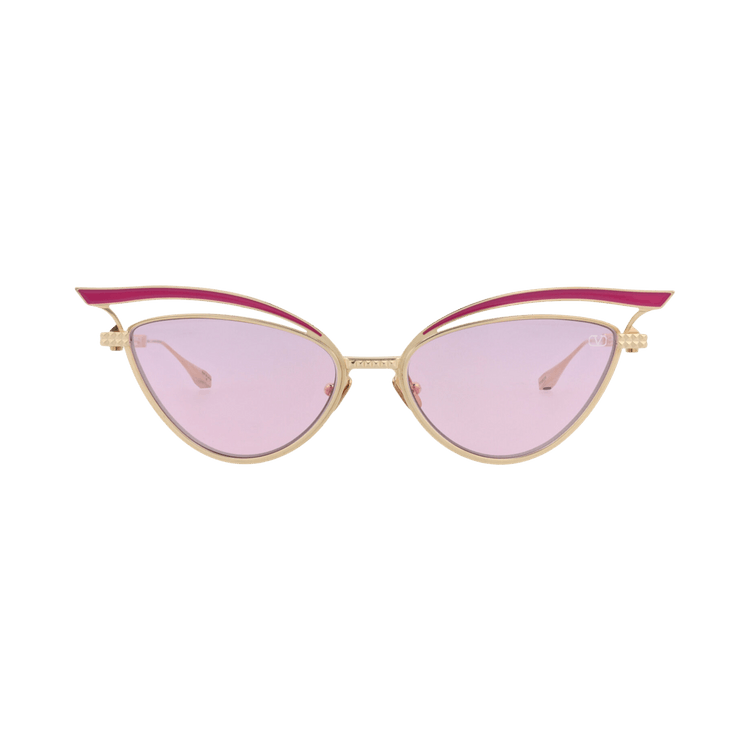 Valentino Cat Eye-Frame Metal Sunglasses — Gold