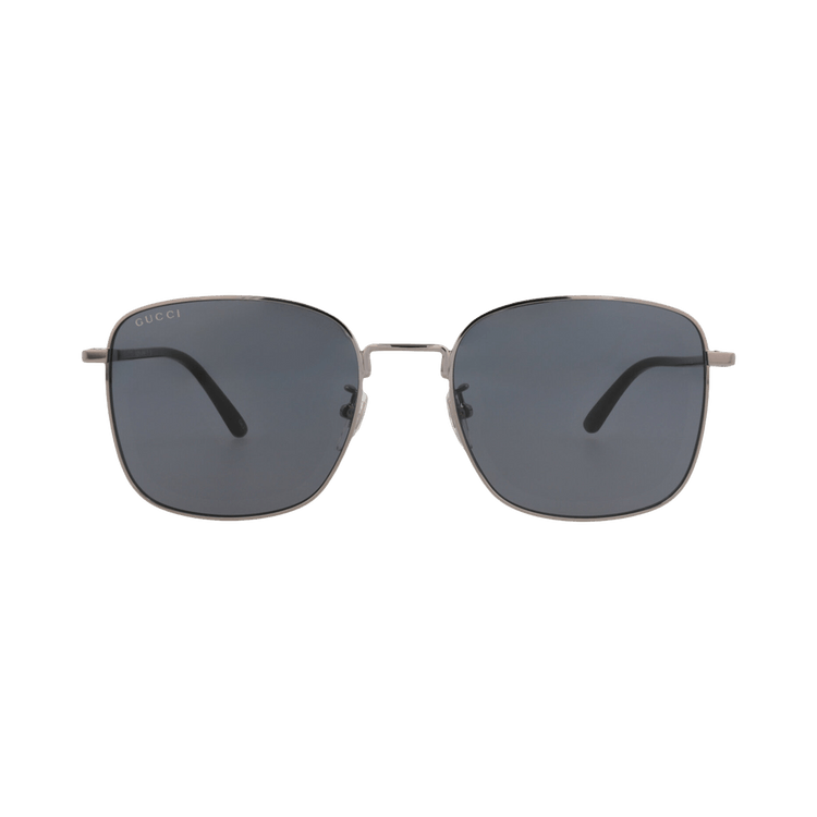 Gucci Square-Frame Metal Sunglasses — Silver – Ruthenium Black Grey GG1350S 30013913 001