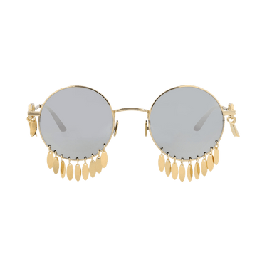 Valentino Round-Frame Acetate Sunglasses — Gold – Silver 174A 48