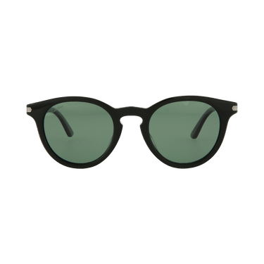 Cartier C De Round-Frame Acetate Sunglasses — Black