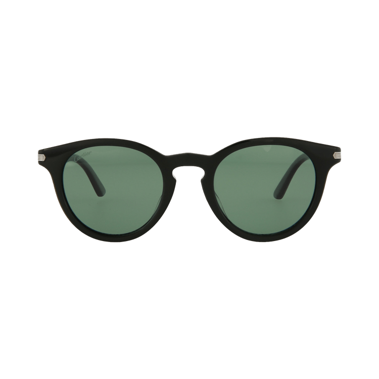 Cartier C De Round-Frame Acetate Sunglasses — Black