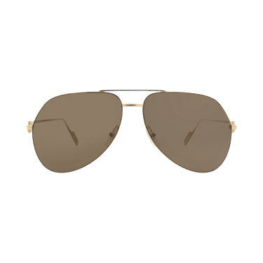 Cartier Aviator-Style Metal Sunglasses — Gold