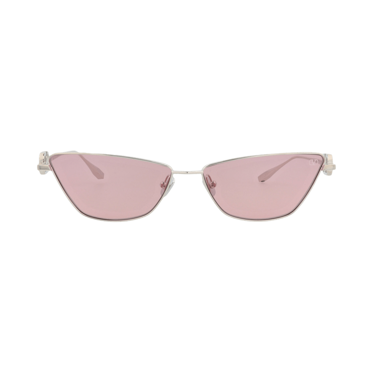 Valentino Cat Eye-Frame Acetate Sunglasses — Silver