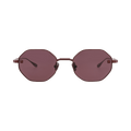 Valentino Round-Frame Metal Sunglasses — Brown