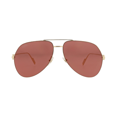 Cartier Aviator-Frame Metal Sunglasses — Gold – Red CT0110S 30003109 010